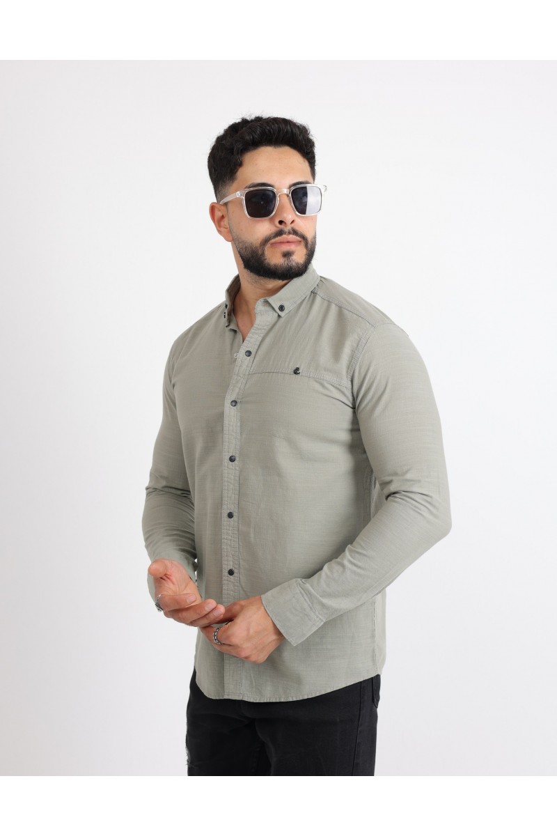 Cliento Flam Keten Rahat Kesim Günlük Erkek Gömlek