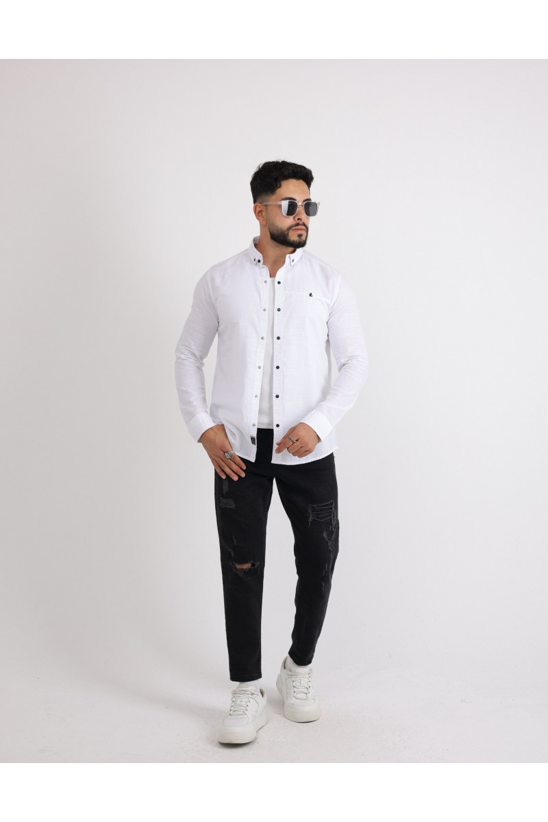 Cliento Flam Keten Rahat Kesim Günlük Erkek Gömlek