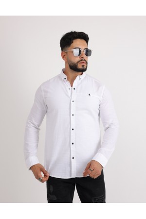 Cliento Flam Keten Rahat Kesim Günlük Erkek Gömlek