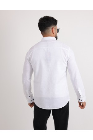 Cliento Flam Keten Rahat Kesim Günlük Erkek Gömlek