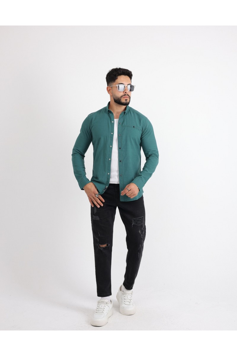Cliento Flam Keten Rahat Kesim Günlük Erkek Gömlek
