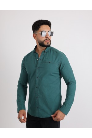 Cliento Flam Keten Rahat Kesim Günlük Erkek Gömlek