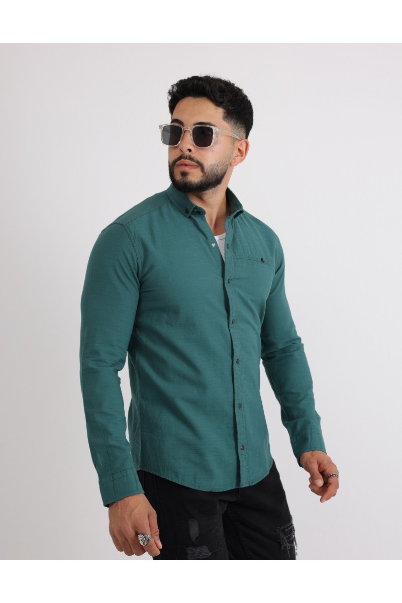 Cliento Flam Keten Rahat Kesim Günlük Erkek Gömlek