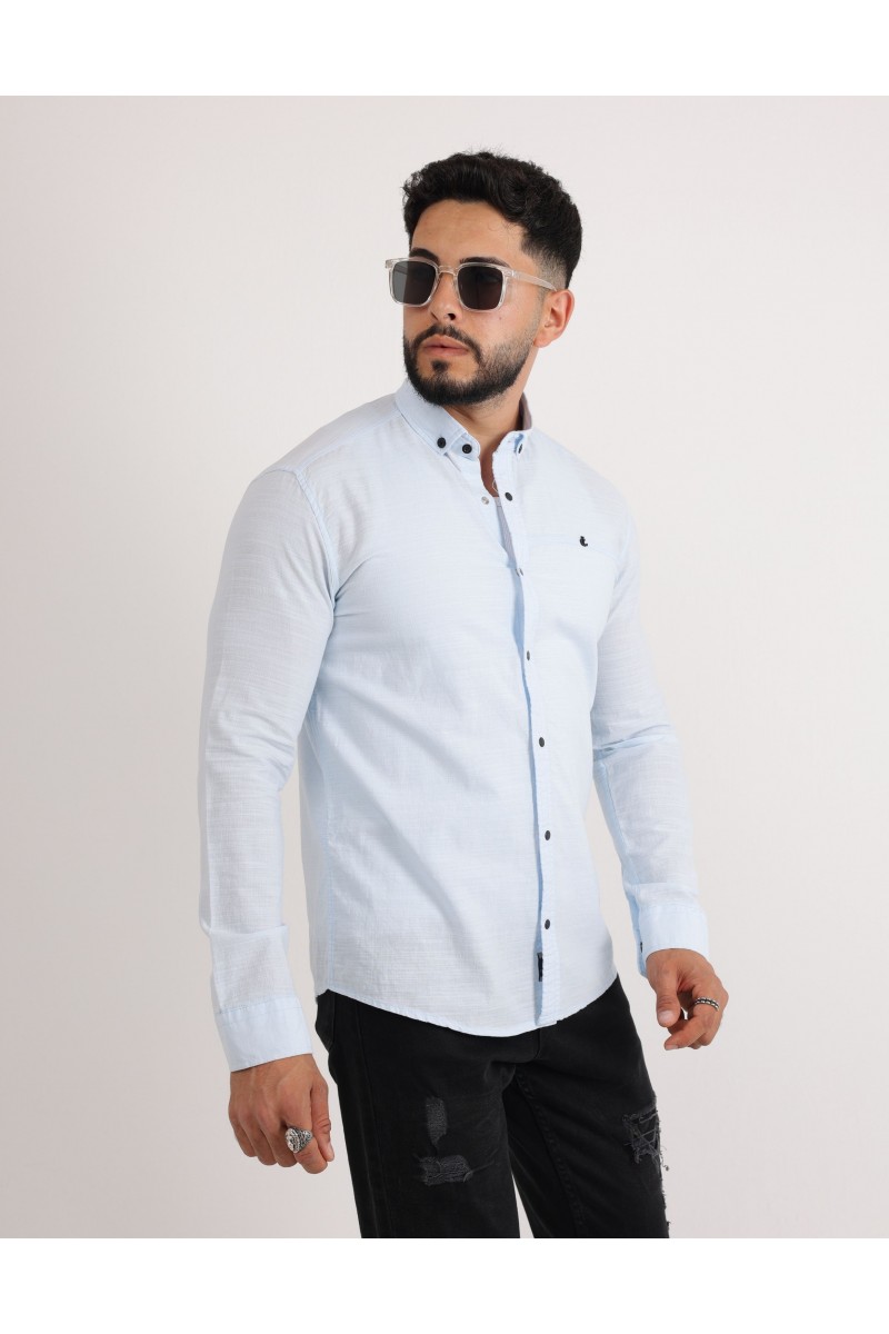 Cliento Flam Keten Rahat Kesim Günlük Erkek Gömlek