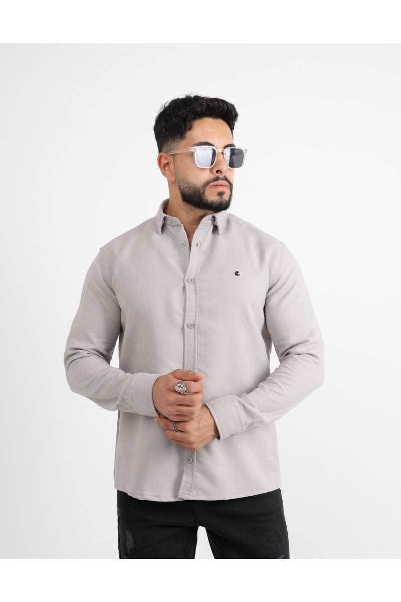 Cliento Kendinden Esnek Süet Şık ve Konforlu Erkek Gömlek