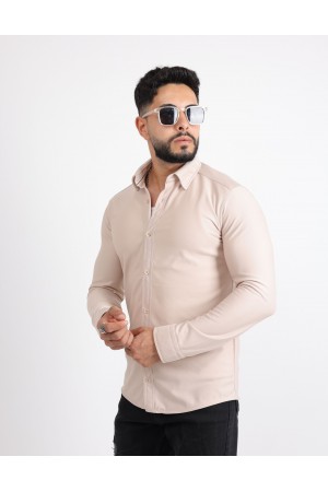 Cliento Likralı Örme Dabıl Kumaş Düğmeli Günlük Erkek Gömlek