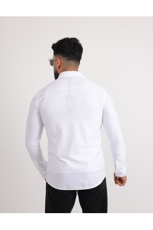 Cliento Likralı Örme Dabıl Kumaş Düğmeli Günlük Erkek Gömlek