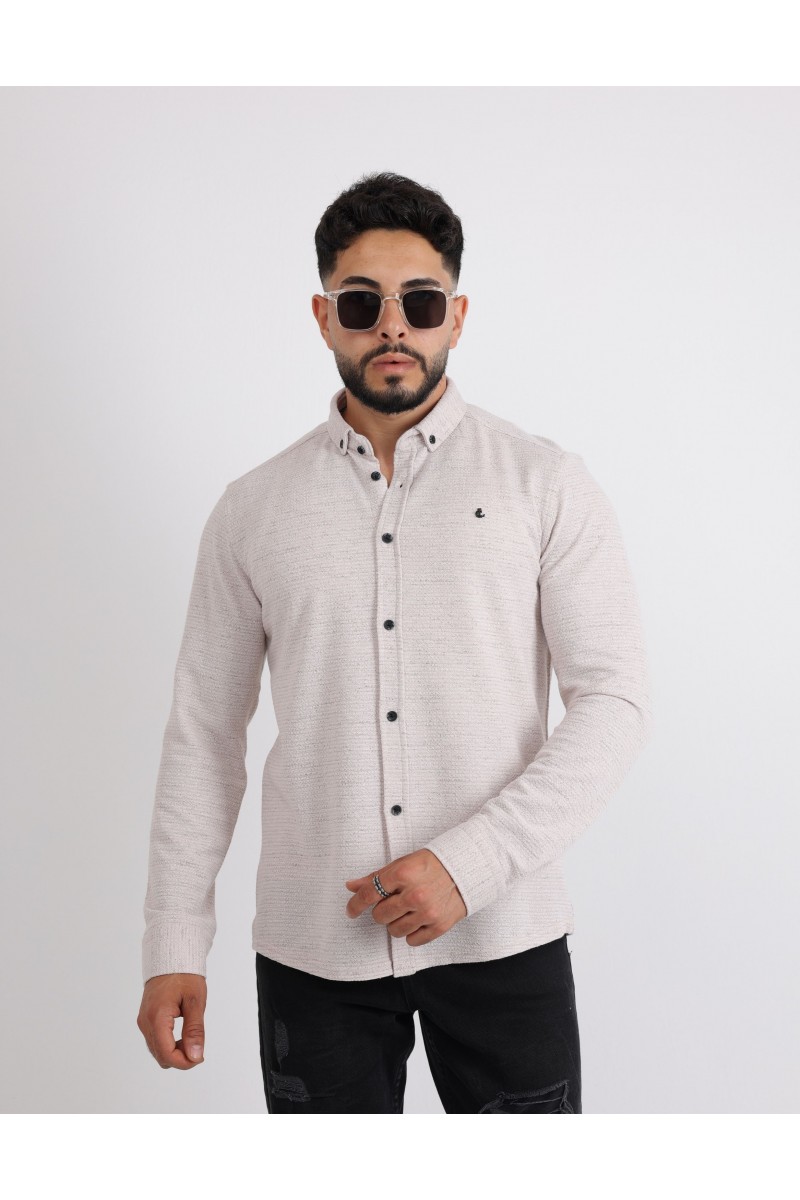 Cliento Likralı Örme Kumaş Düğmeli Modern Erkek Gömlek