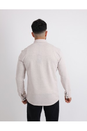 Cliento Likralı Örme Kumaş Düğmeli Modern Erkek Gömlek