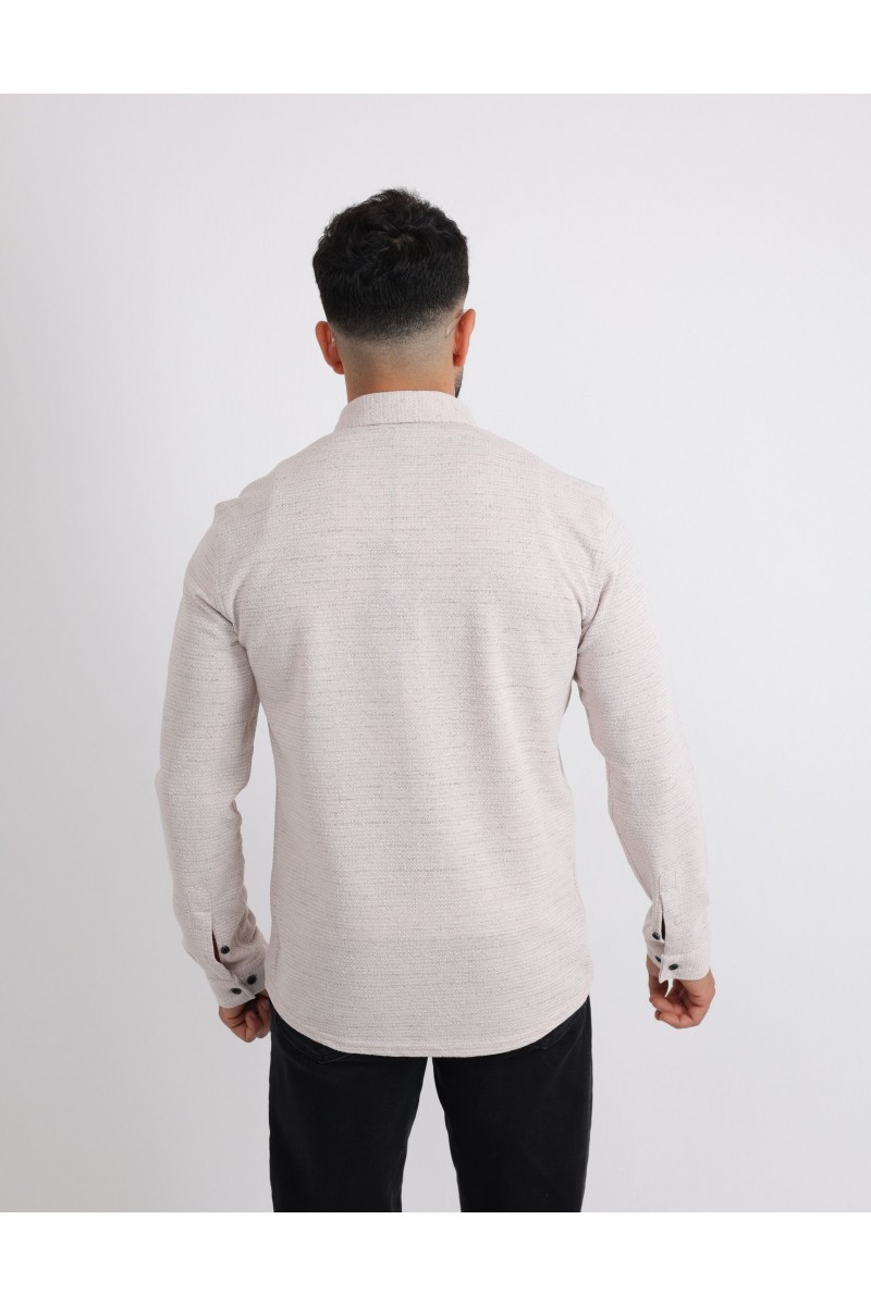 Cliento Likralı Örme Kumaş Düğmeli Modern Erkek Gömlek