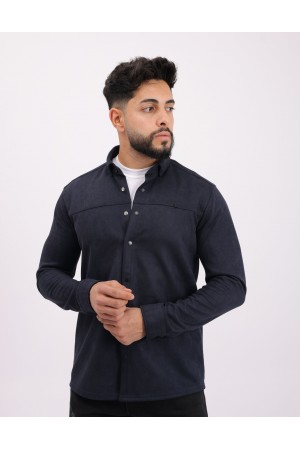 Cliento Likralı Scuba Süet Kumaş Kışlık Kalın Erkek Gömlek
