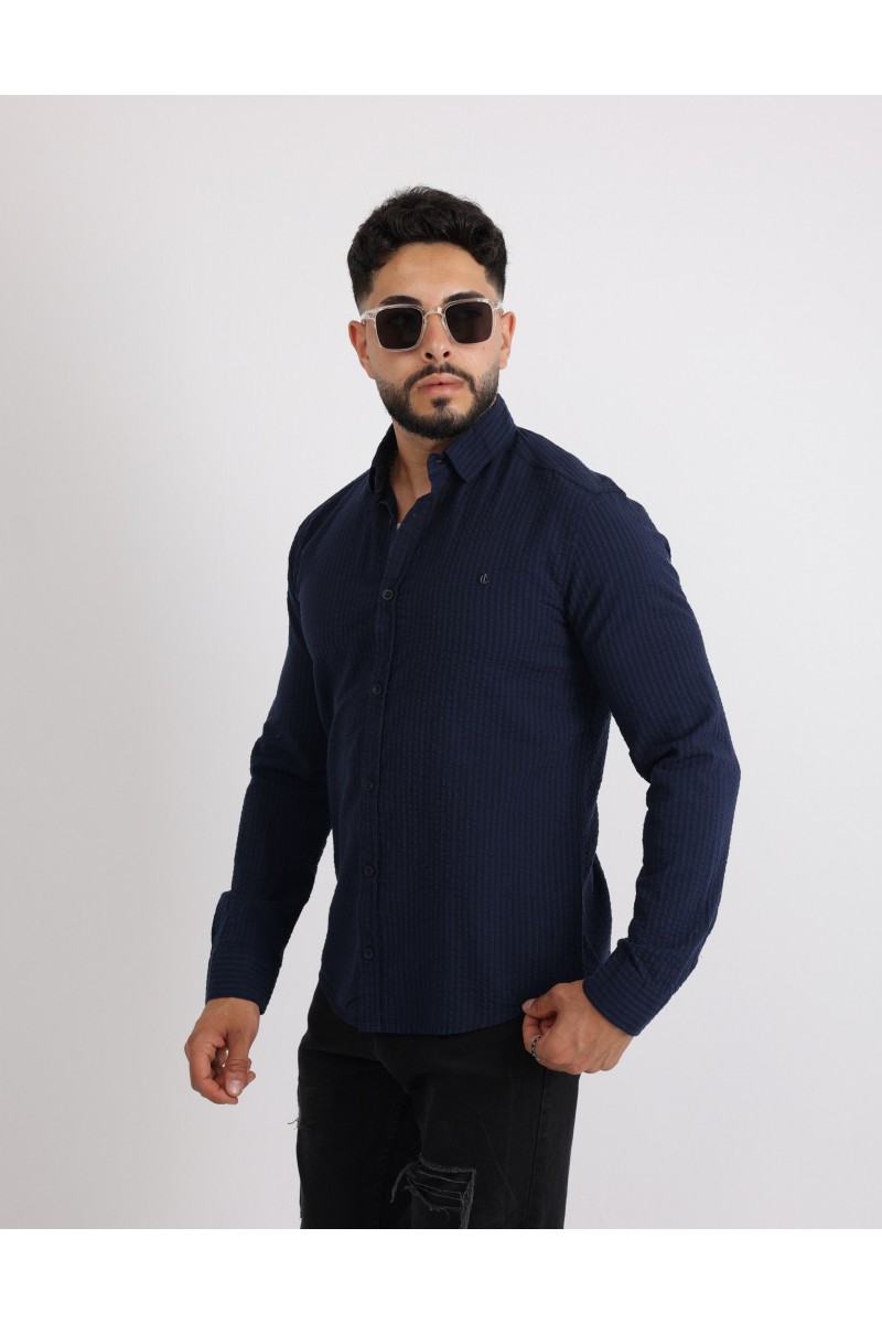 Adel Paraşüt Kumaş Uzun Kollu Modern Erkek Gömlek