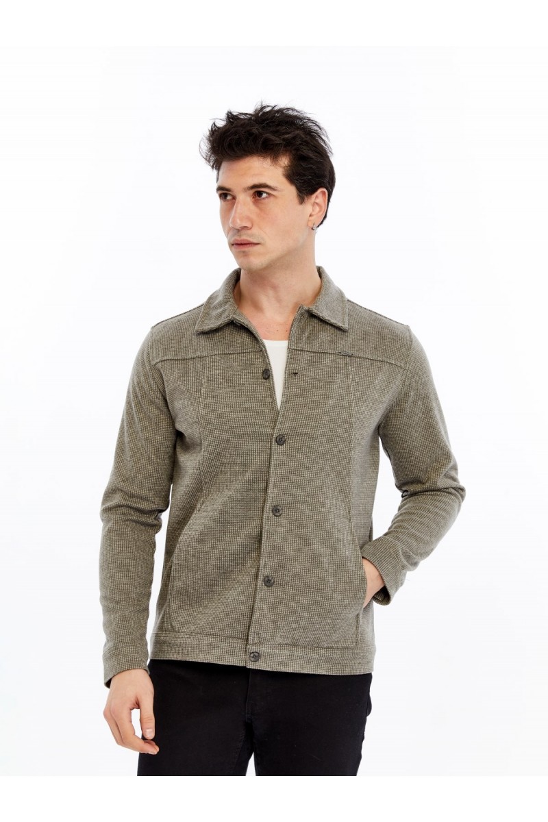 Yumuşak Desenli Kaşe Kışlık Erkek Gömlek