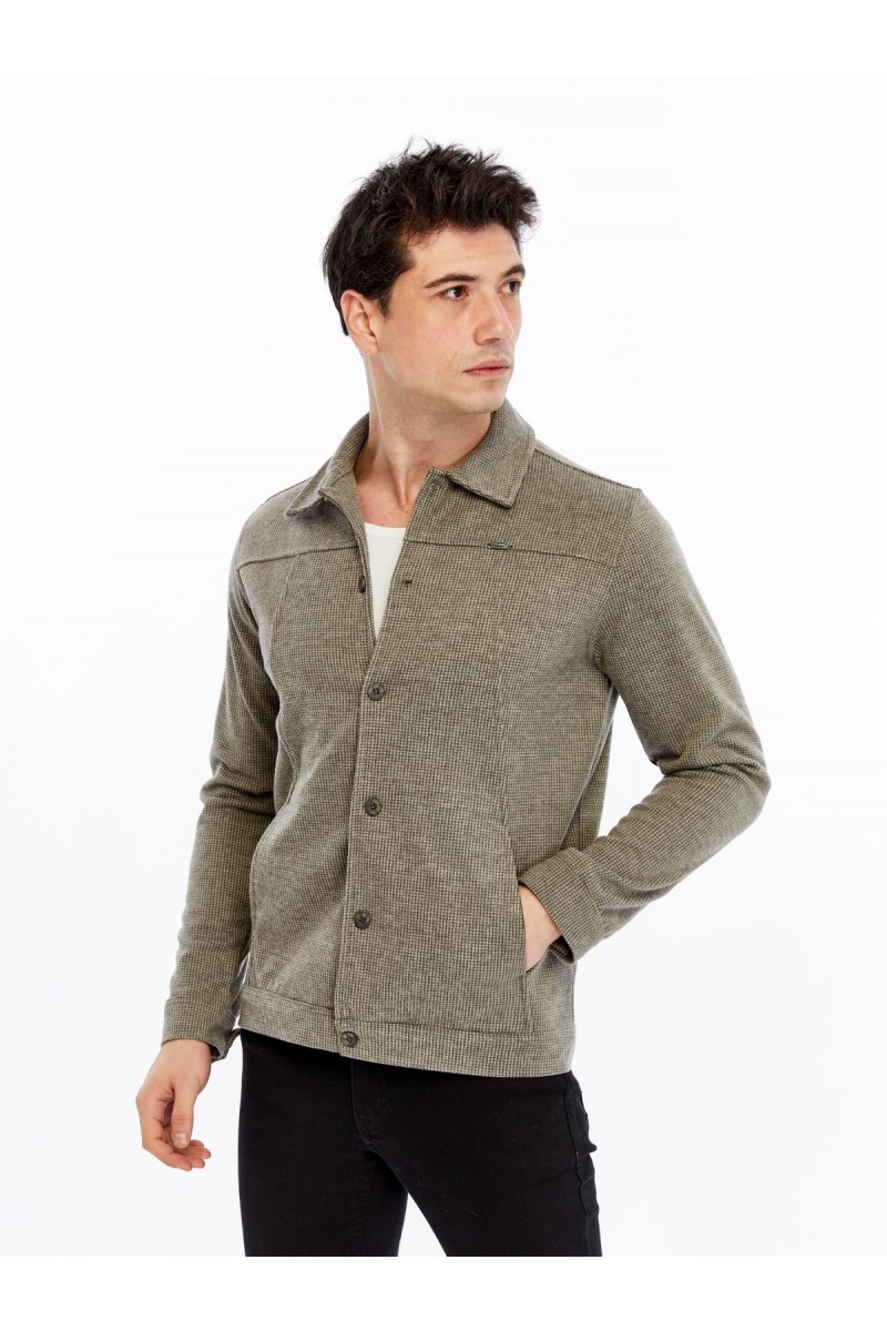 Yumuşak Desenli Kaşe Kışlık Erkek Gömlek