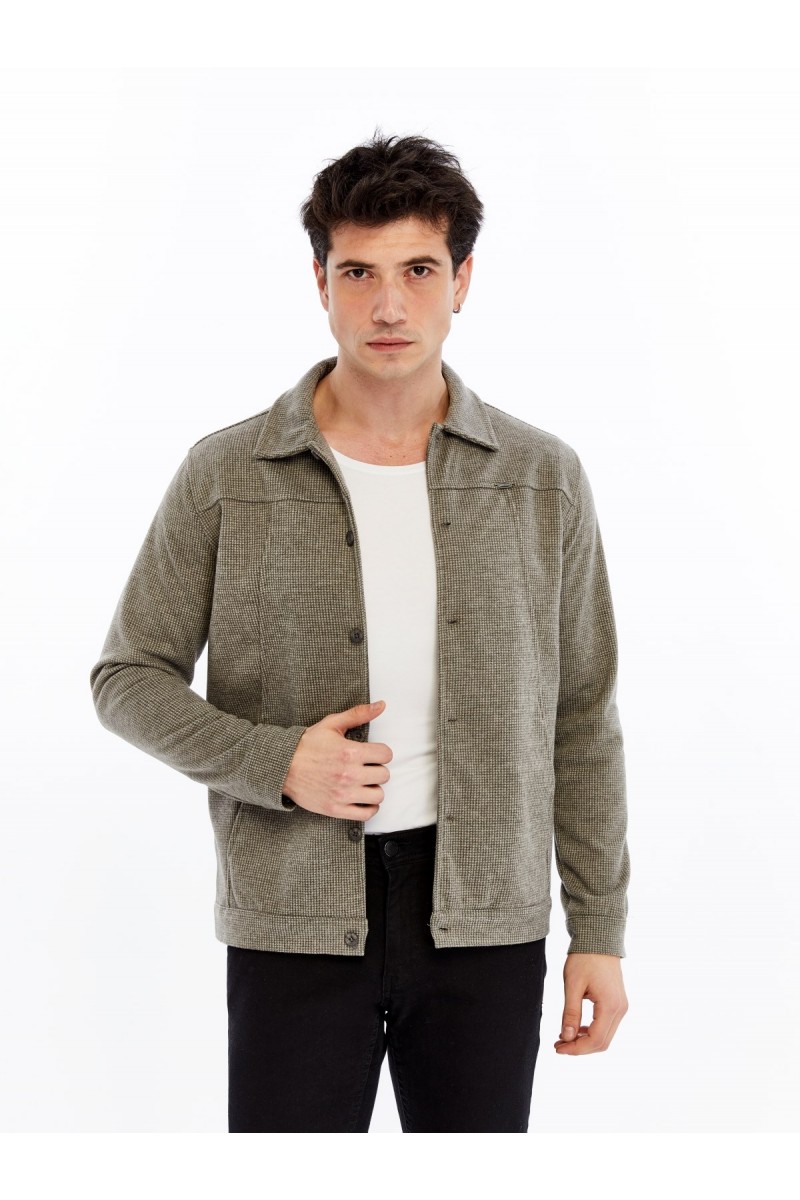 Yumuşak Desenli Kaşe Kışlık Erkek Gömlek