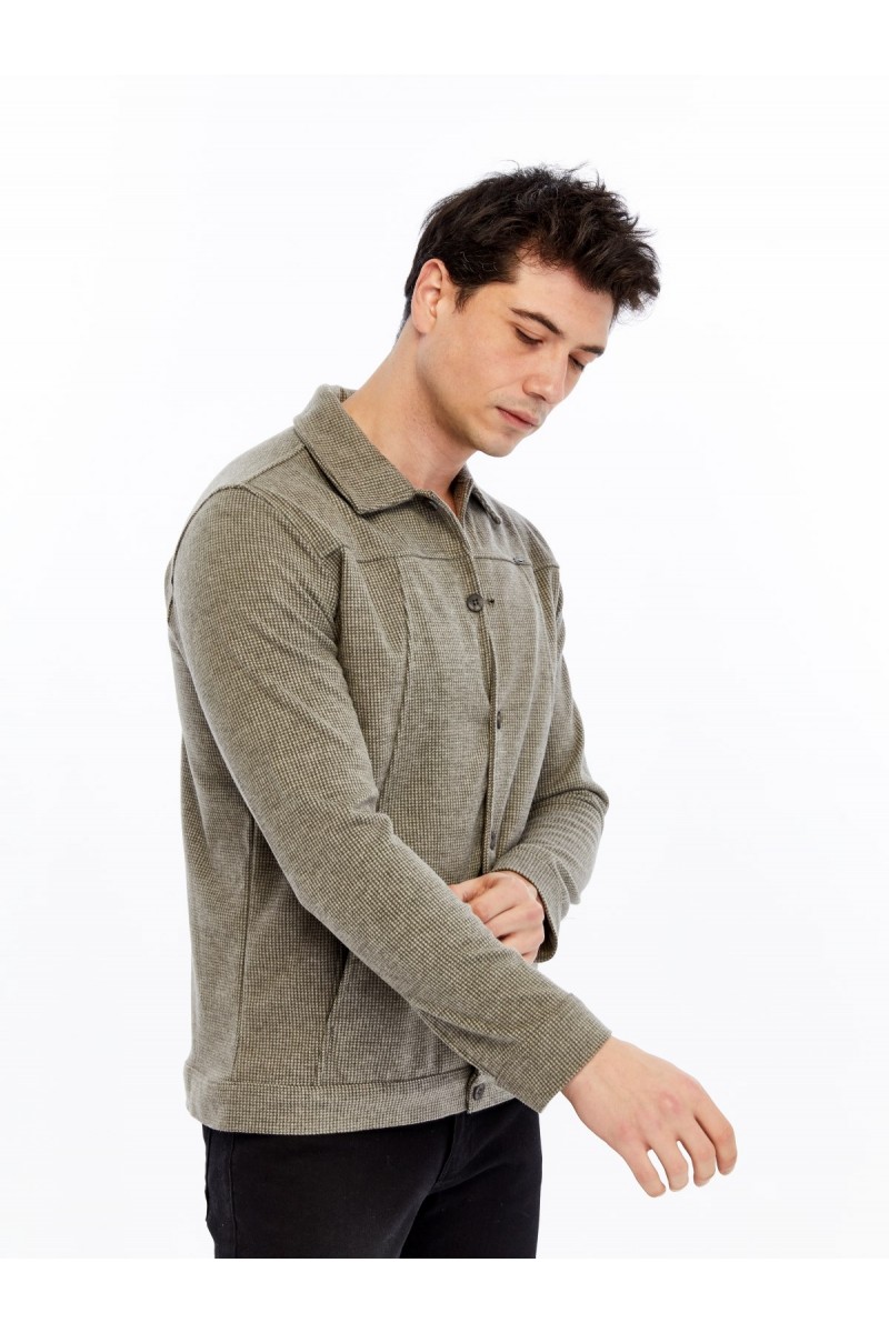 Yumuşak Desenli Kaşe Kışlık Erkek Gömlek