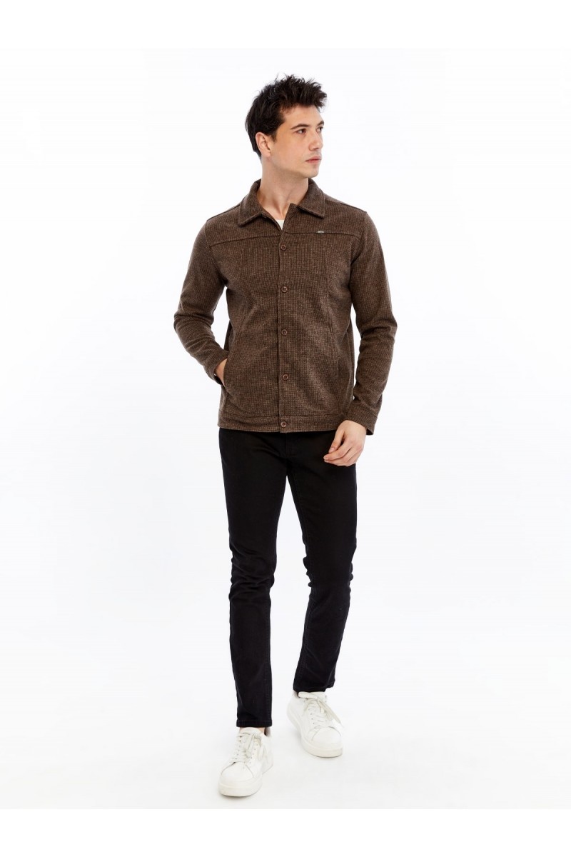Yumuşak Desenli Kaşe Kışlık Erkek Gömlek