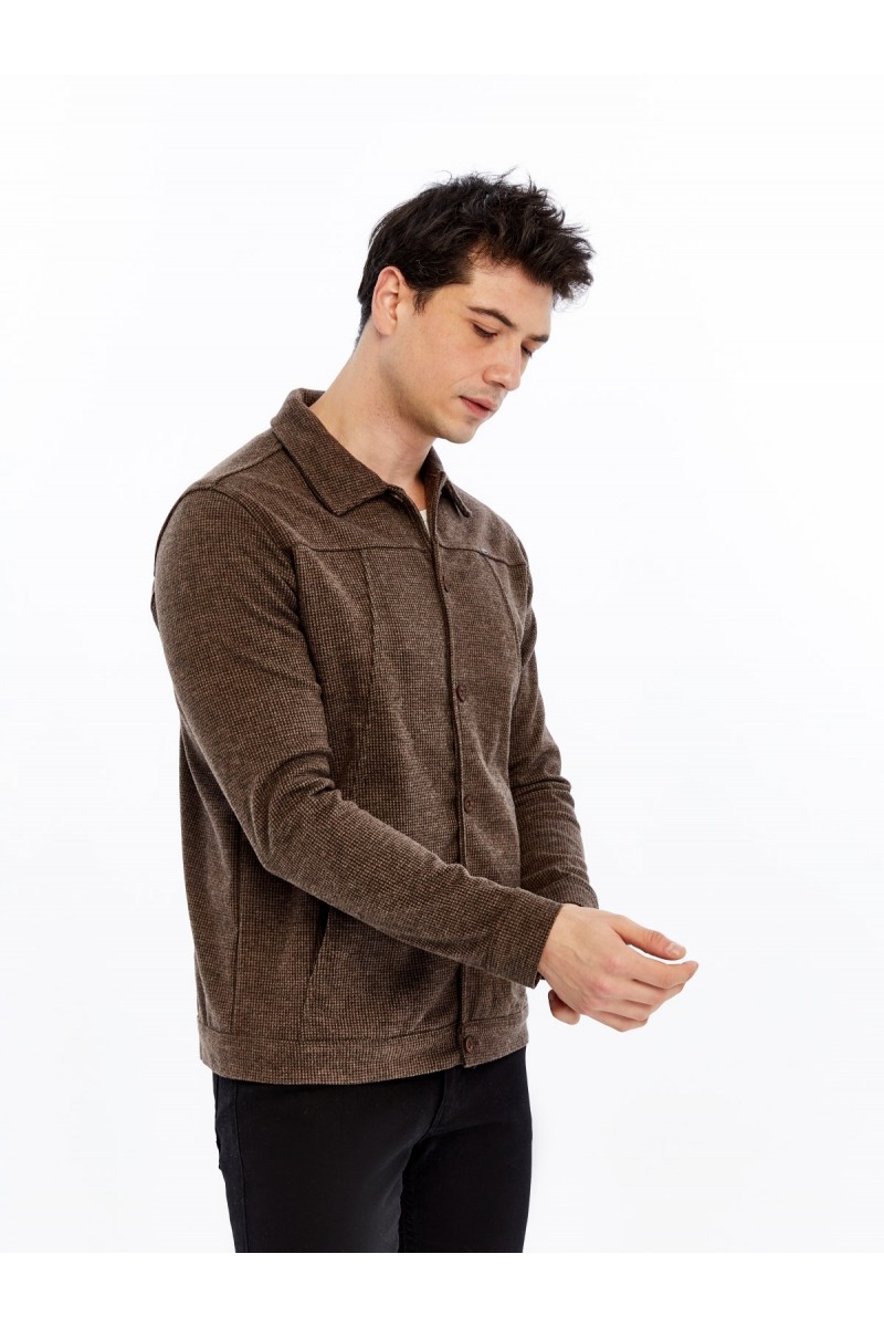 Yumuşak Desenli Kaşe Kışlık Erkek Gömlek