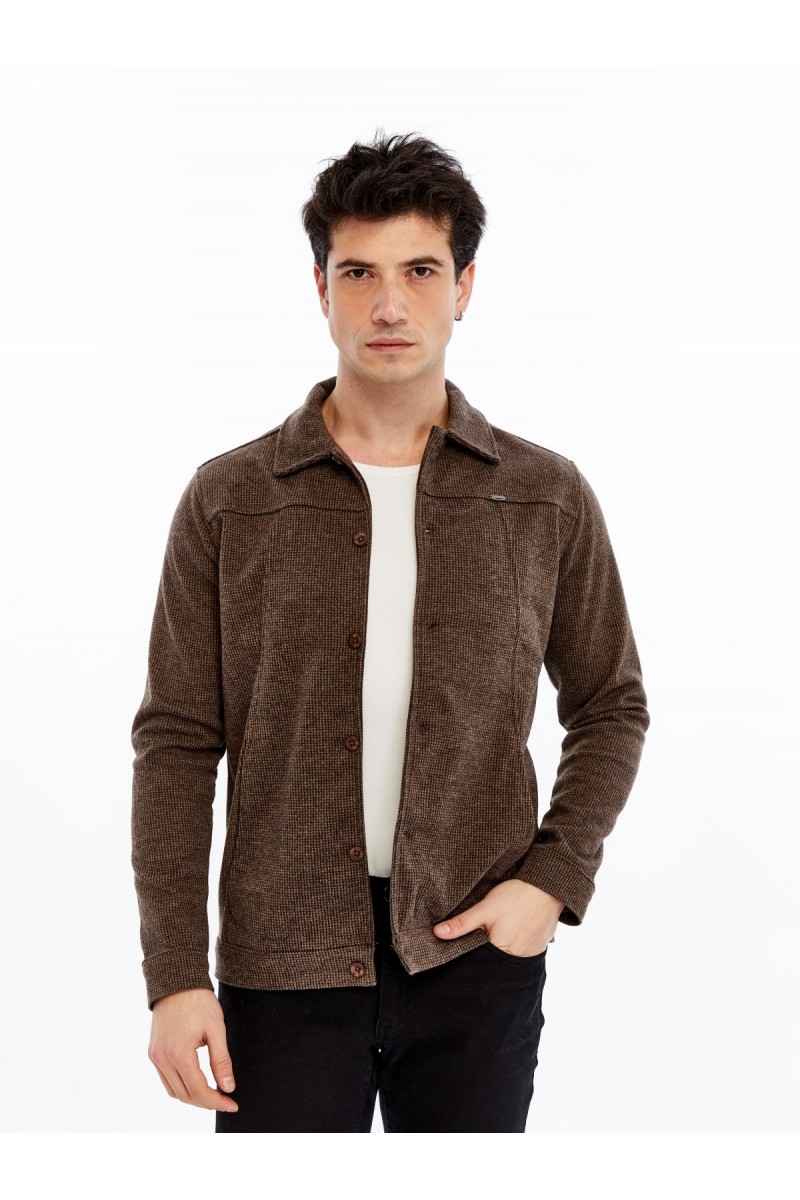Yumuşak Desenli Kaşe Kışlık Erkek Gömlek