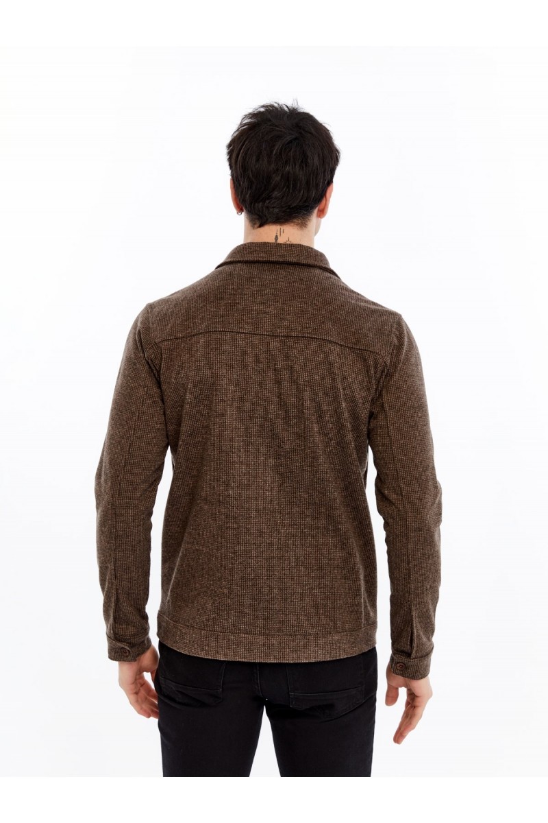 Yumuşak Desenli Kaşe Kışlık Erkek Gömlek