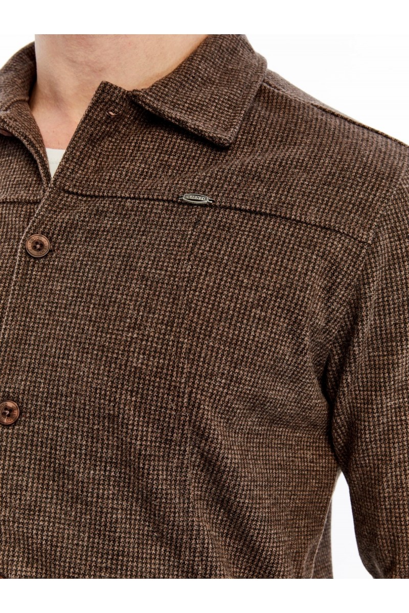 Yumuşak Desenli Kaşe Kışlık Erkek Gömlek