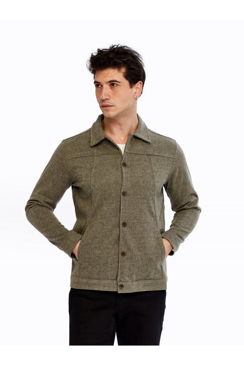 Yumuşak Desenli Kaşe Kışlık Erkek Gömlek