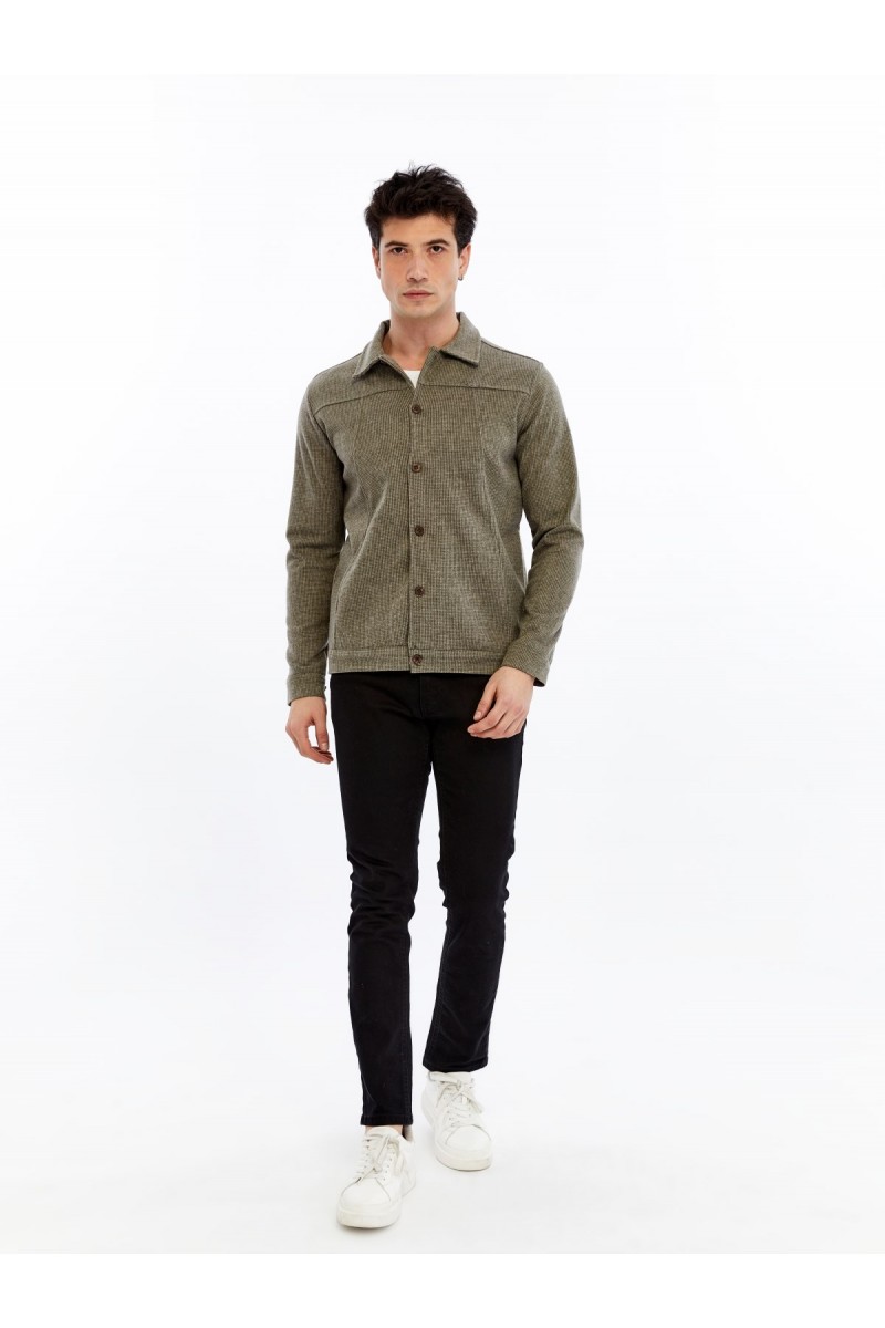 Yumuşak Desenli Kaşe Kışlık Erkek Gömlek
