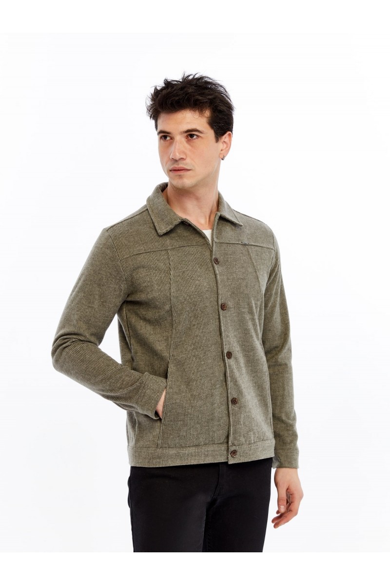 Yumuşak Desenli Kaşe Kışlık Erkek Gömlek