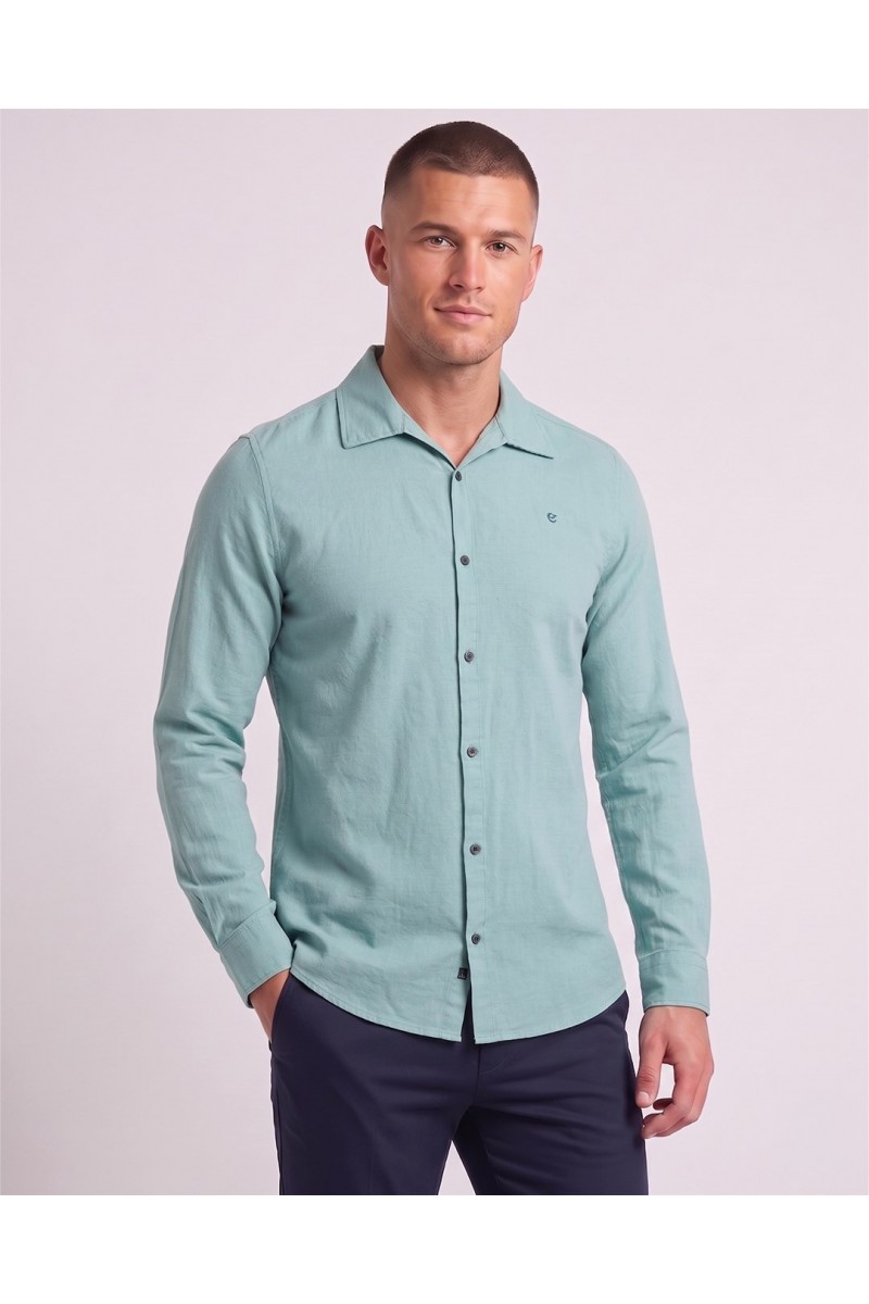 Pamuklu Keten Slim Fit Modern Erkek Gömlek
