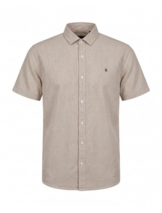 Pamuk Keten Armürlü Smart Casual Erkek Gömlek